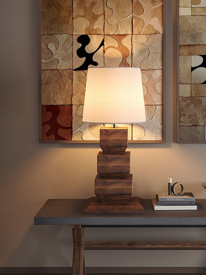 Stacked Wooden Side table lamp Table Lamp