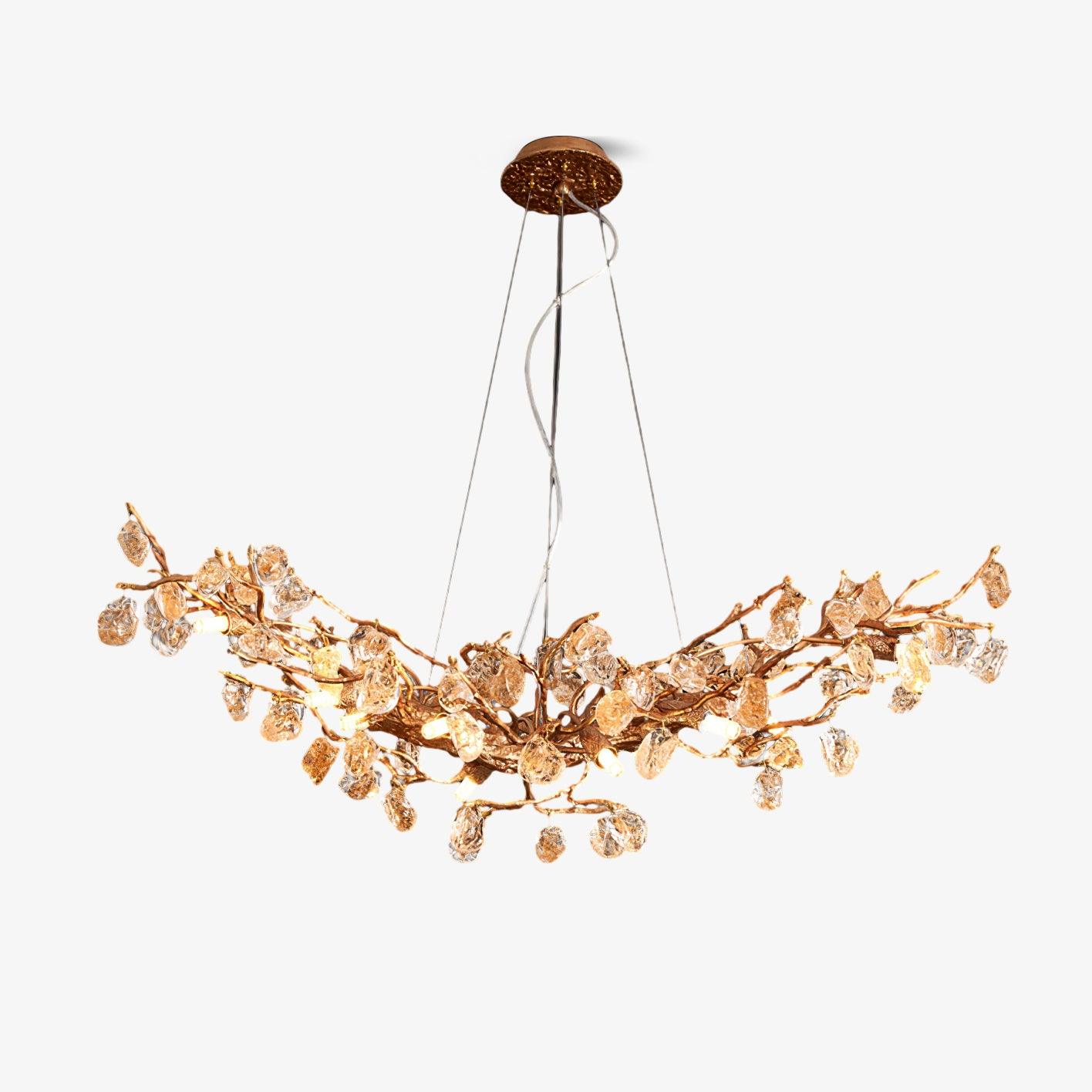 Stone Crystal Brass Electrolier Chandelier