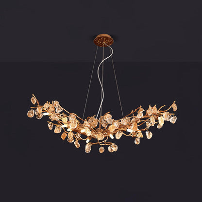 Stone Crystal Brass Electrolier Chandelier