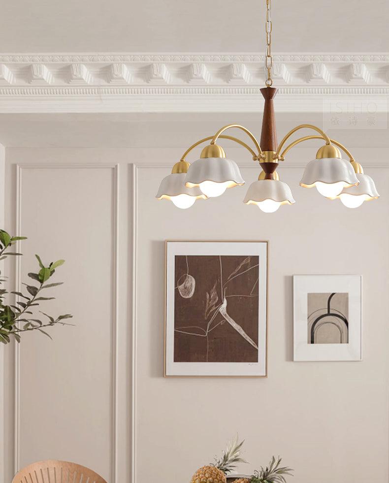 Swedish Modern Brass Ceiling fixture Chandelier