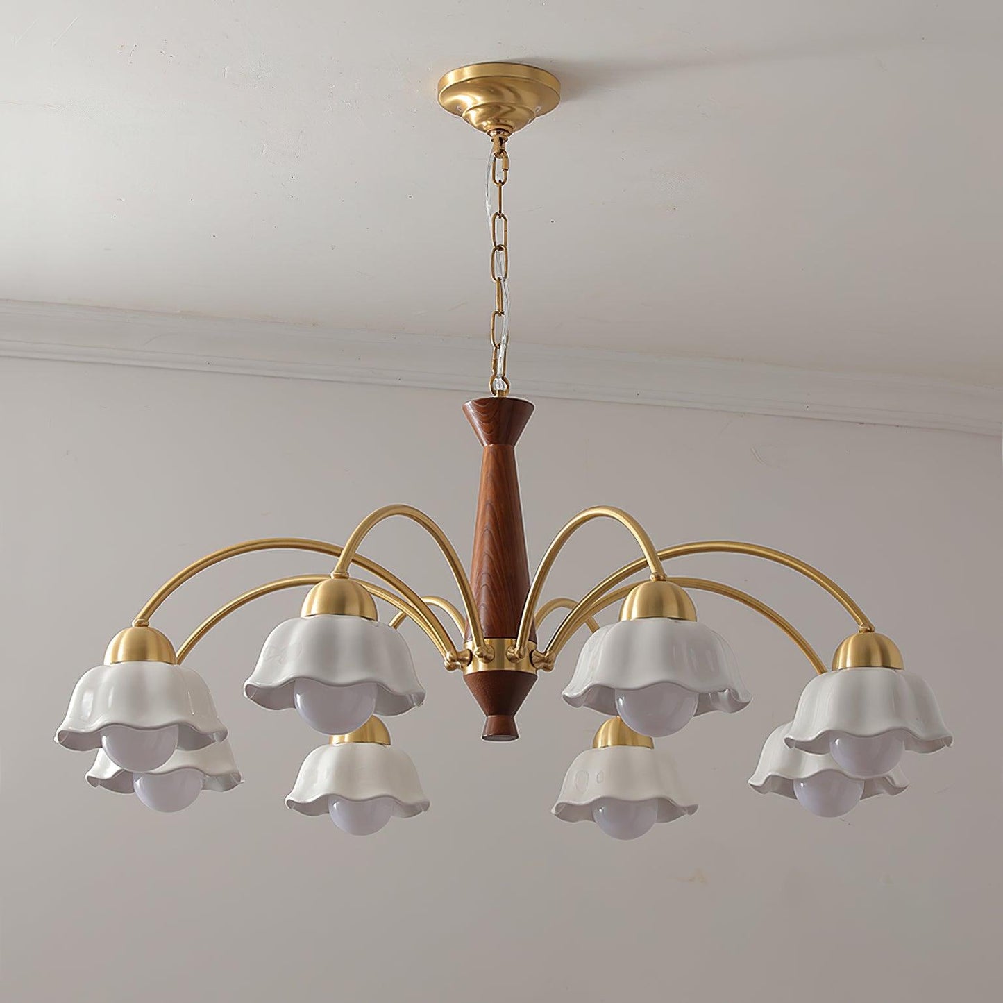 Swedish Modern Brass Ceiling fixture Chandelier