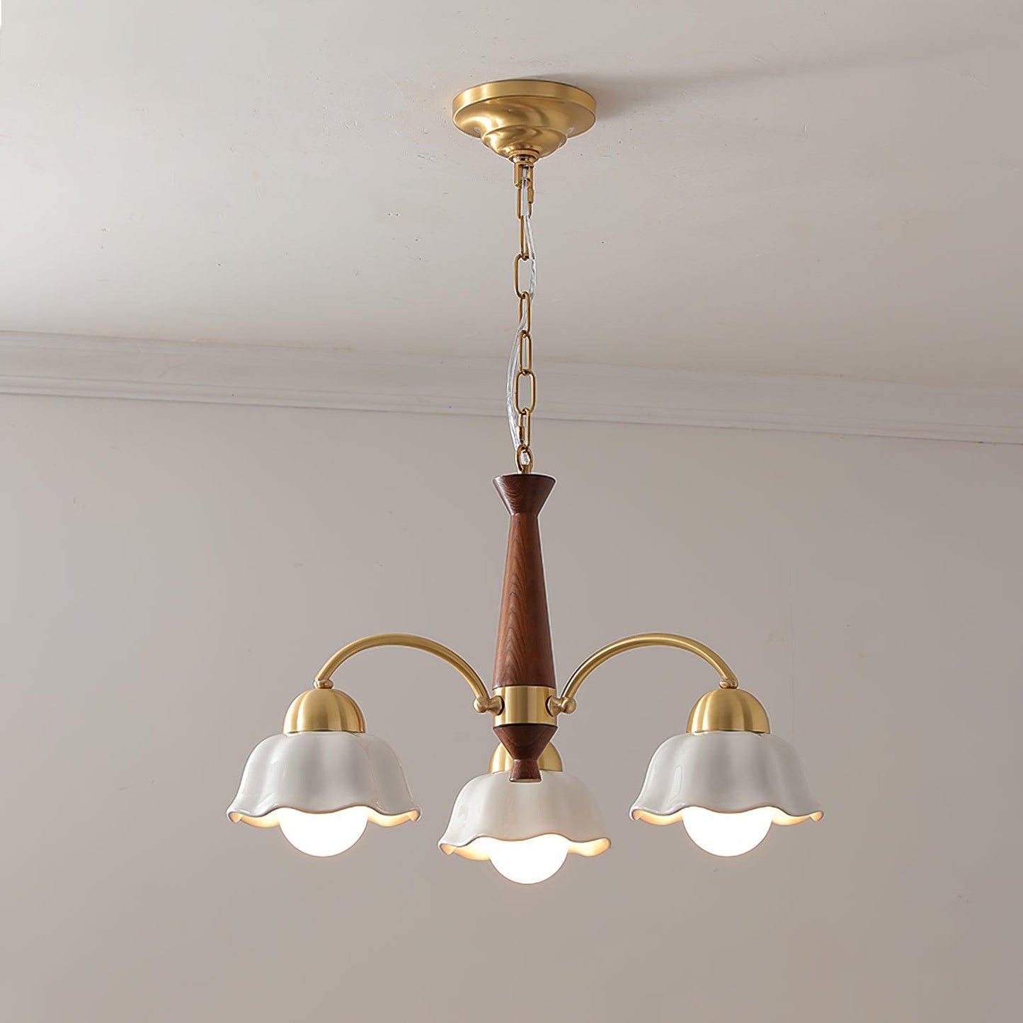 Swedish Modern Brass Ceiling fixture Chandelier