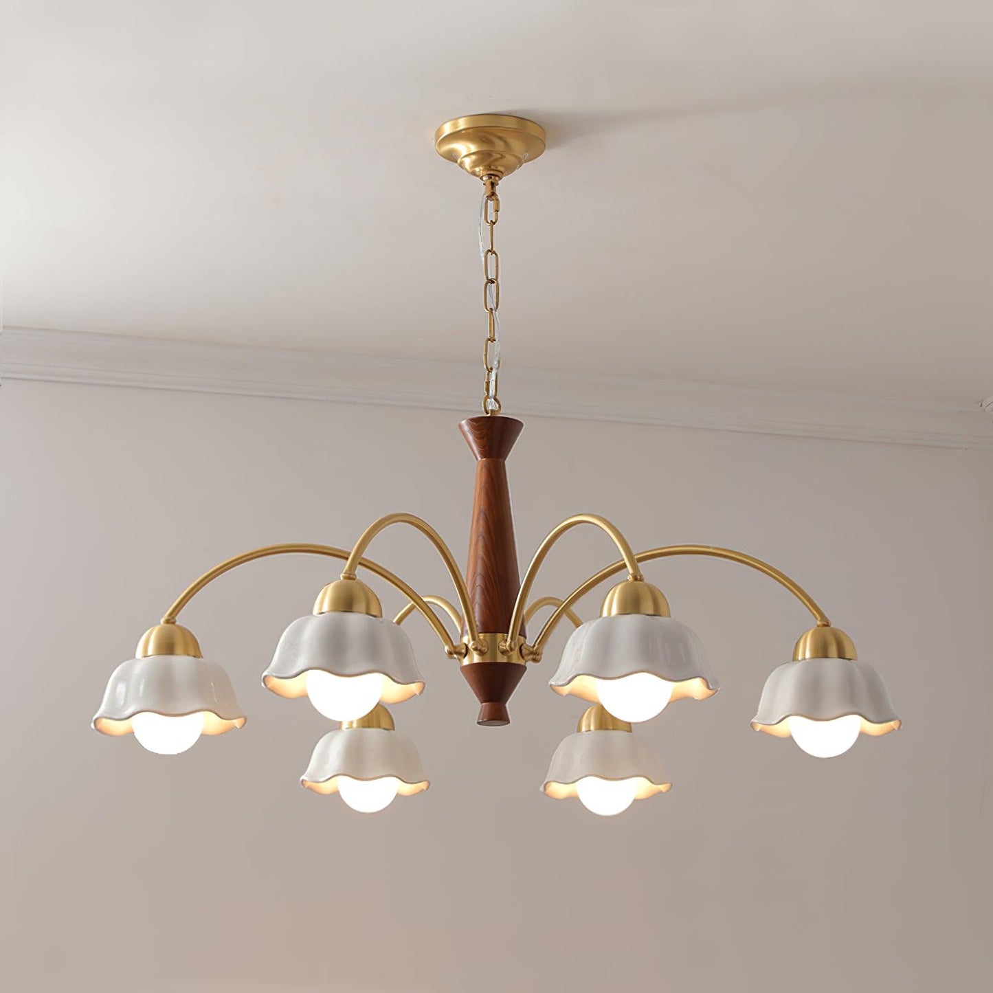 Swedish Modern Brass Ceiling fixture Chandelier