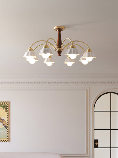 Swedish Modern Brass Ceiling fixture Chandelier