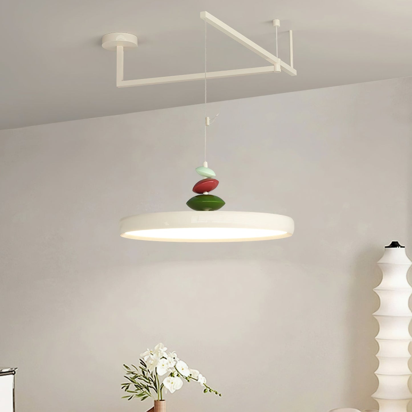 Swing Arm Stone Hanging light Pendant Light