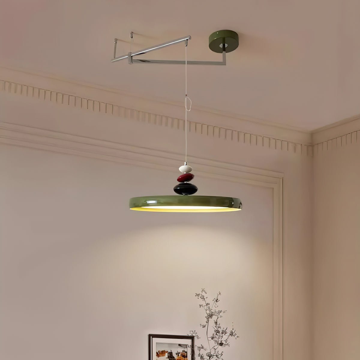 Swing Arm Stone Hanging light Pendant Light