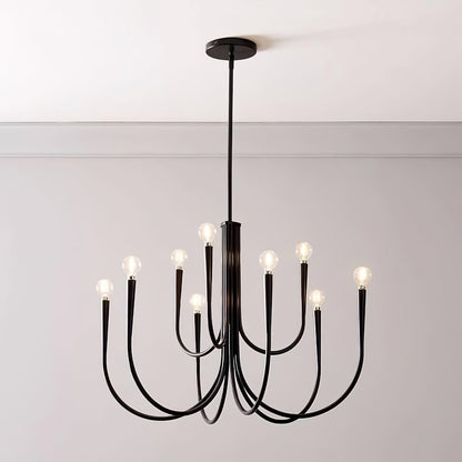 Swoop Arm Gasolier Chandelier