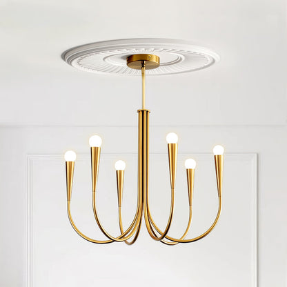 Swoop Arm Gasolier Chandelier