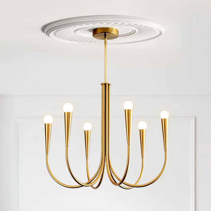 Swoop Arm Gasolier Chandelier