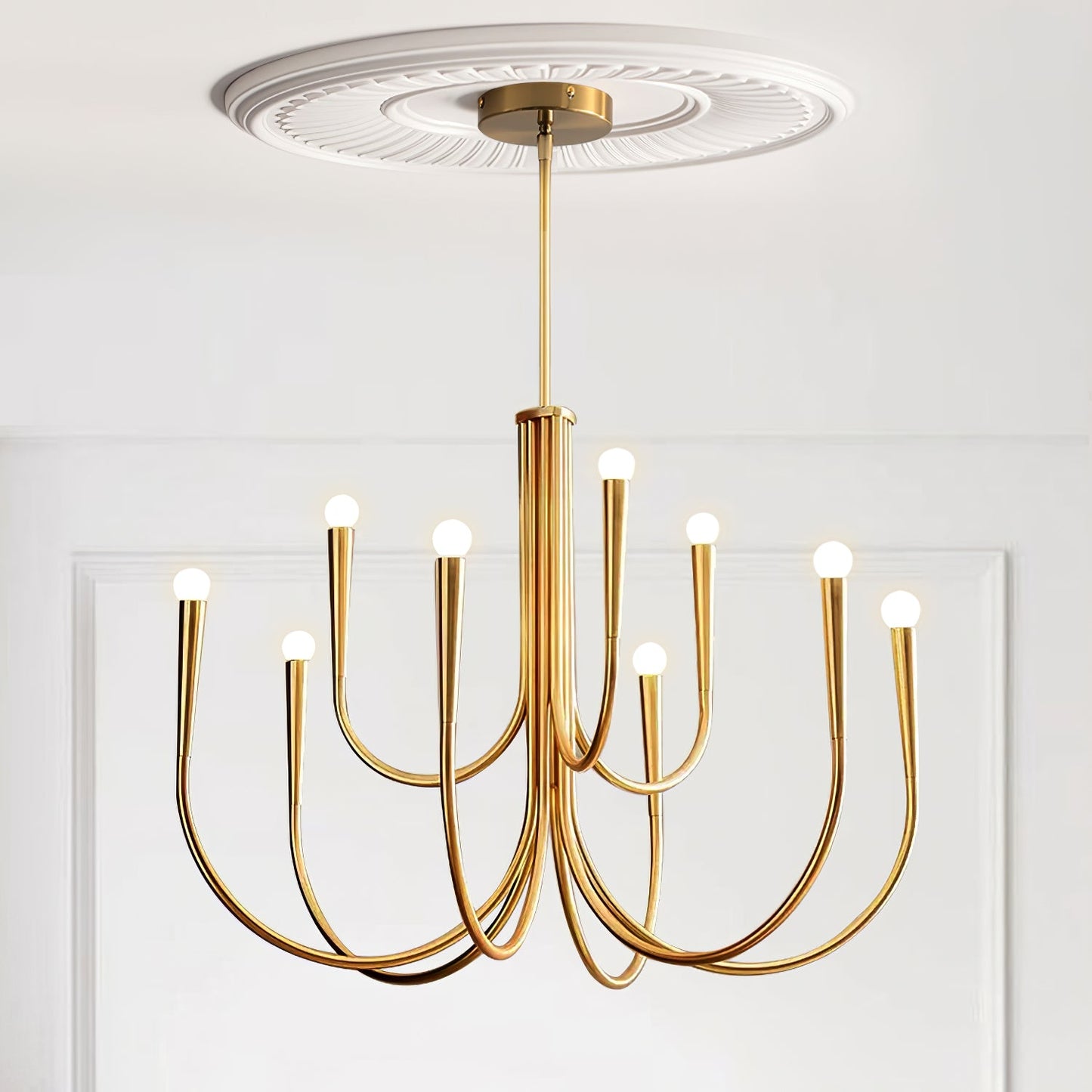 Swoop Arm Gasolier Chandelier