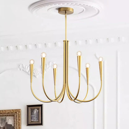 Swoop Arm Gasolier Chandelier