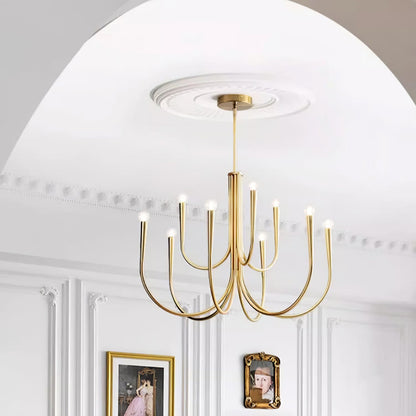 Swoop Arm Gasolier Chandelier