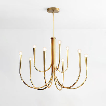 Swoop Arm Gasolier Chandelier