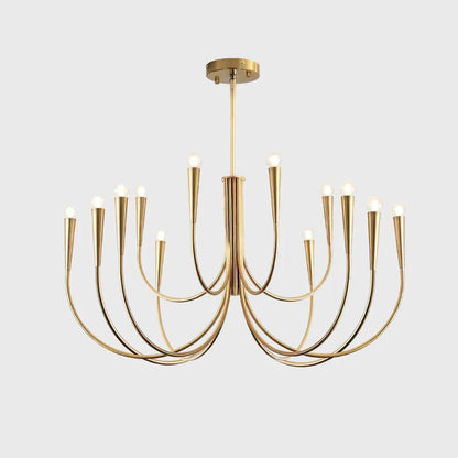 Swoop Arm Gasolier Chandelier