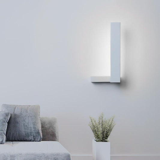 Modern LED L Shaped Black White Wall Sconce