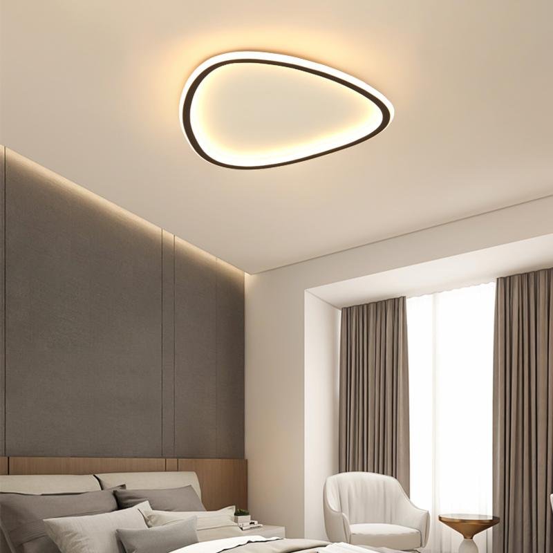 Black Abstract Shaped Industrial Flush Mount Bedroom Ceiling Lights