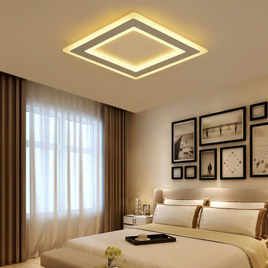 Modernist Square Flush Mount White Ceiling Light for Bedroom Living room