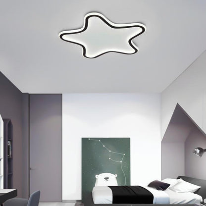 Modern Starfish Shaped Black Flush Mount Ceiling Lights Dimmable LED Ceiling Lights