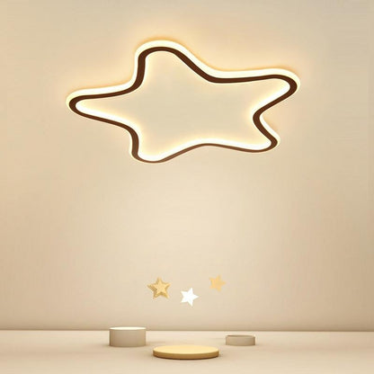 Modern Starfish Shaped Black Flush Mount Ceiling Lights Dimmable LED Ceiling Lights