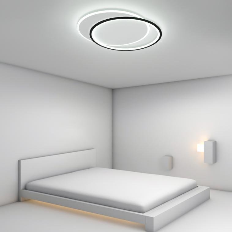 White Black Flush Mount Ceiling Lights Modern Overlapped Round Lights