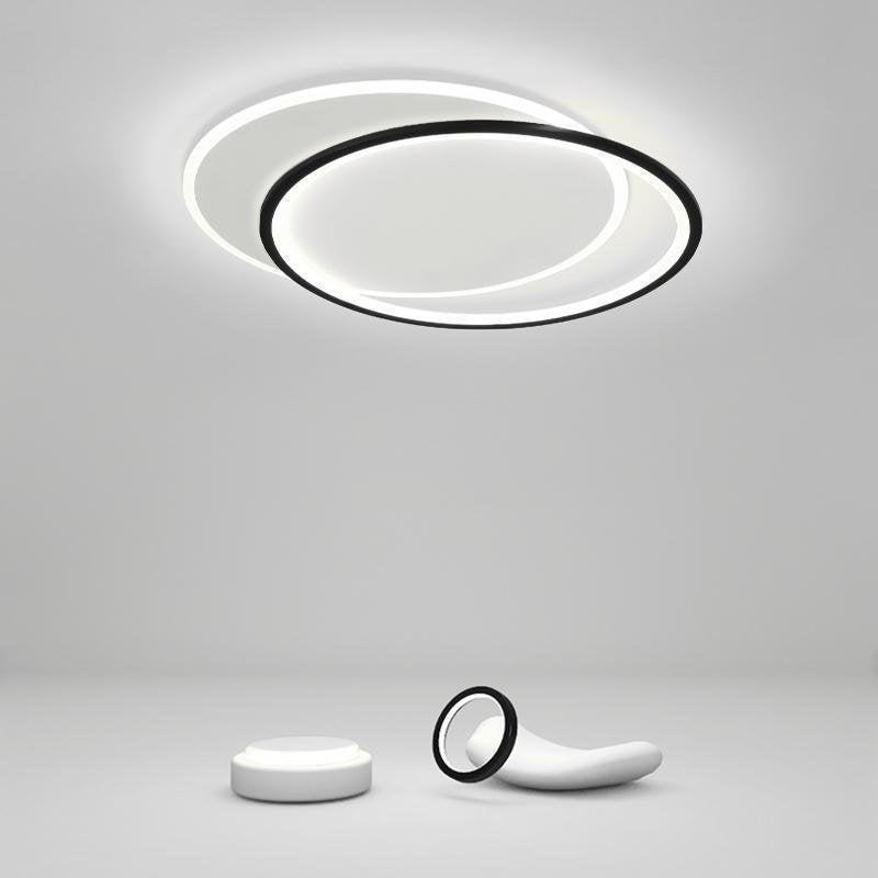 White Black Flush Mount Ceiling Lights Modern Overlapped Round Lights