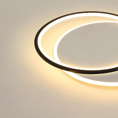 White Black Flush Mount Ceiling Lights Modern Overlapped Round Lights