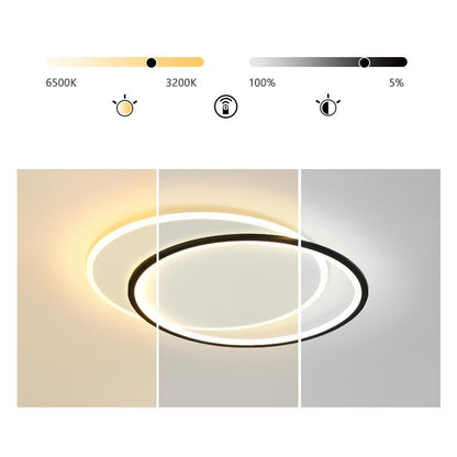 White Black Flush Mount Ceiling Lights Modern Overlapped Round Lights