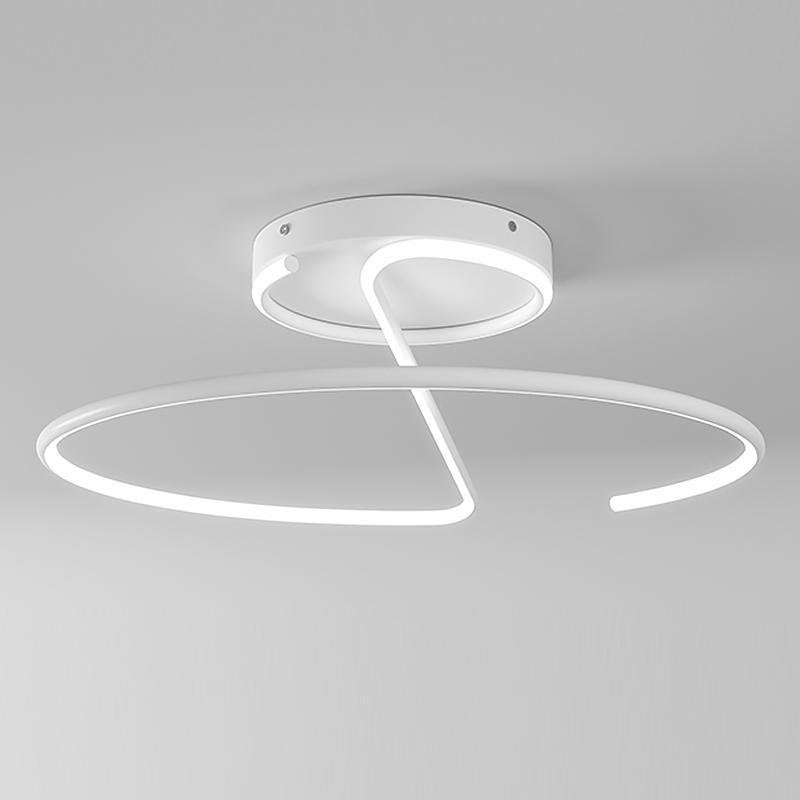 16 inch Sleek Wire-inspired Circular Modern LED Semi Flush Mount Ceiling Light