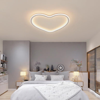 Heart Shaped Industrial Black Flush Mount Ceiling Lights for Bedroom