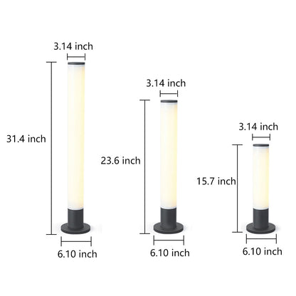 Slender Cylindrical Waterproof Modern Pathway Lights Outdoor Light