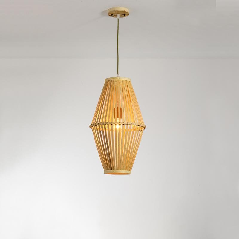 Circular Diamond Open Shaped Farmhouse Pendant Lights Bamboo Pendant Lights