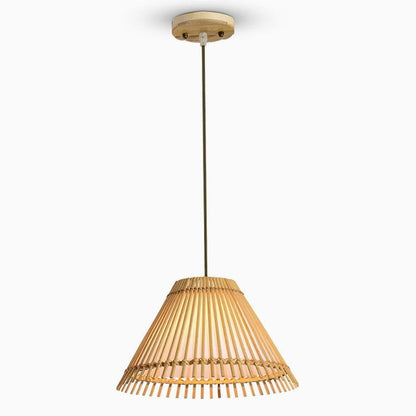 Decorative Long Pendant Light Bar Pendant Light With a Brisk Bamboo Shade