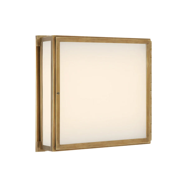 Bathroom Wall Sconce, 2-Light, Hand-Rubbed Antique Brass, White Glass, 12"H (TOB 2004HAB 2CTL4)