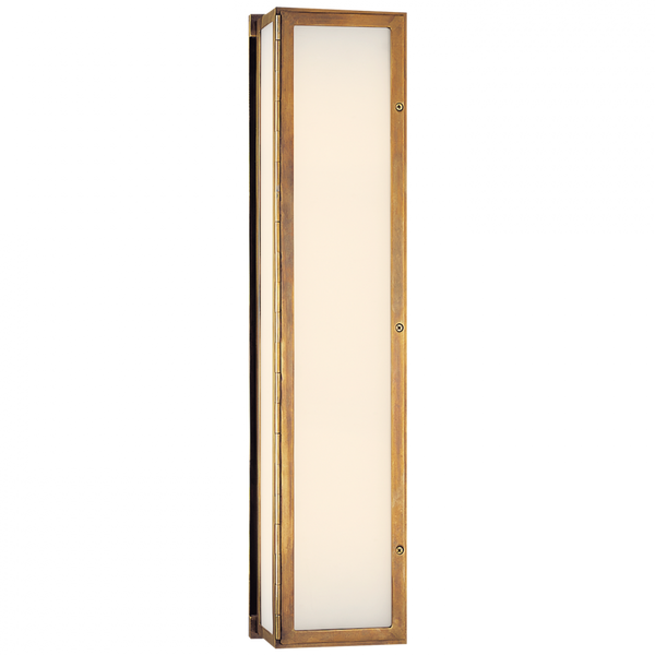 Bathroom Wall Sconce, 3-Light, Hand-Rubbed Antique Brass, White Glass, 24"H (TOB 2005HAB 2CUGD)