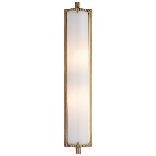 Bathroom Wall Sconce, 2-Light, Hand-Rubbed Antique Brass, White Glass, 20.5"H (TOB 2185HAB-WG 2CVH0)