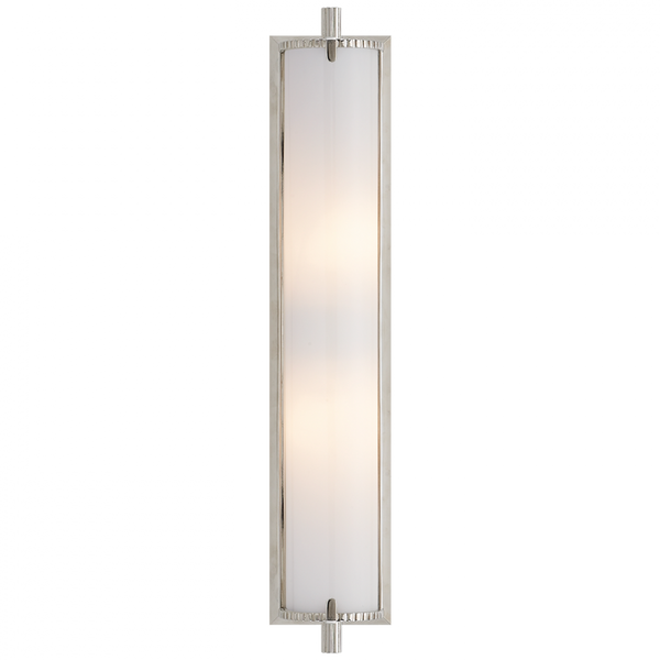 Bathroom Wall Sconce, 2-Light, Polished Nickel, White Glass, 20.5"H (TOB 2185PN-WG 2CVH1)