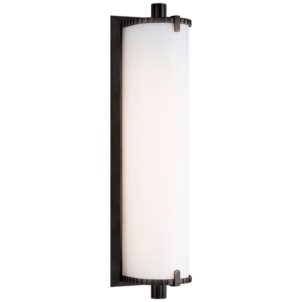 Bathroom Wall Sconce, LED, Bronze, White Glass, 14"H (TOB 2192BZ-WG CTZG4)