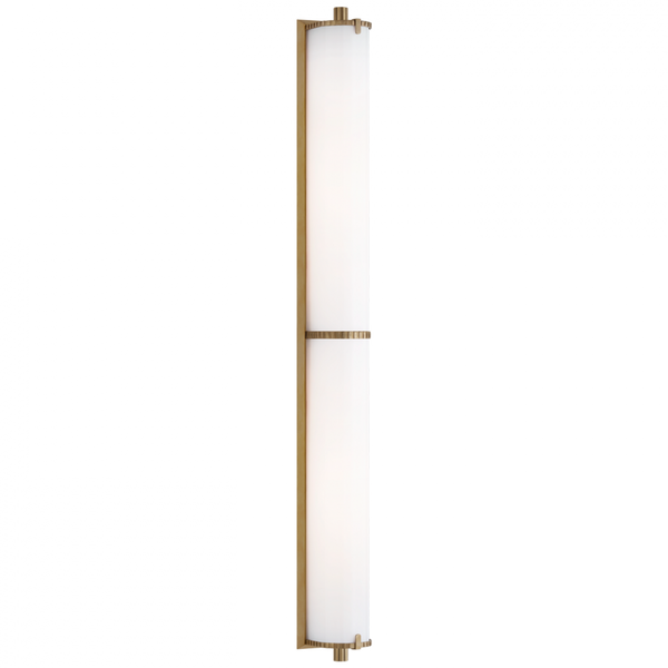 Bathroom Wall Sconce, LED, Hand-Rubbed Antique Brass, White Glass, 32.75"H (TOB 2193HAB-WG CTZG5)