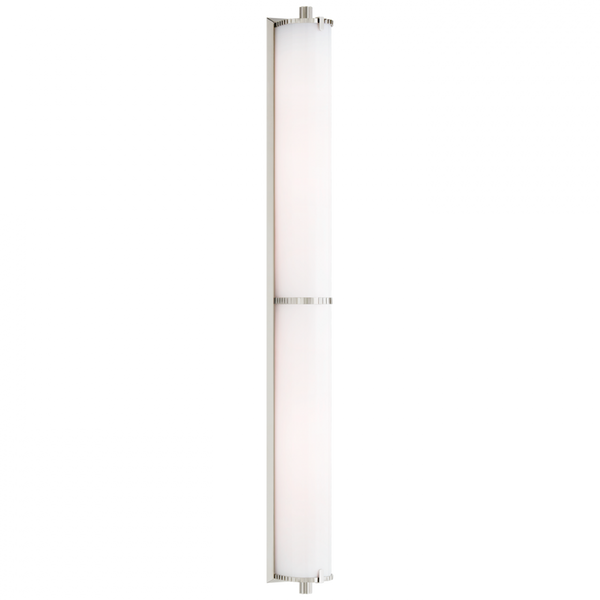 Bathroom Wall Sconce, LED, Polished Nickel, White Glass, 32.75"H (TOB 2193PN-WG CTZG6)