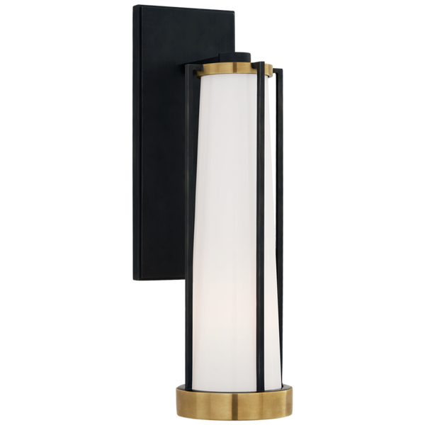 Wall Sconce, 1-Light, Bracketed, Bronze, Brass, White Glass, 16"H (TOB 2275BZ/HAB-WG CPYQW)