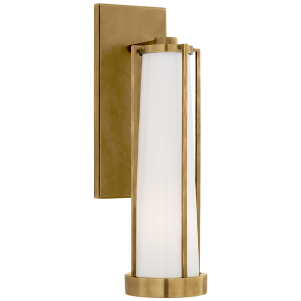 Wall Sconce, 1-Light, Bracketed, Hand-Rubbed Antique Brass, White Glass, 16"H (TOB 2275HAB-WG CPYQY)