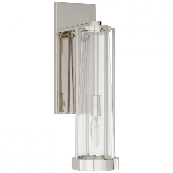 Wall Sconce, 1-Light, Bracketed, Polished Nickel, Clear Glass, 16"H (TOB 2275PN-CG CPYTR)