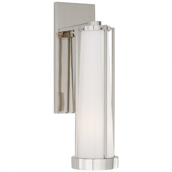 Wall Sconce, 1-Light, Bracketed, Polished Nickel, White Glass, 16"H (TOB 2275PN-WG CPYTT)