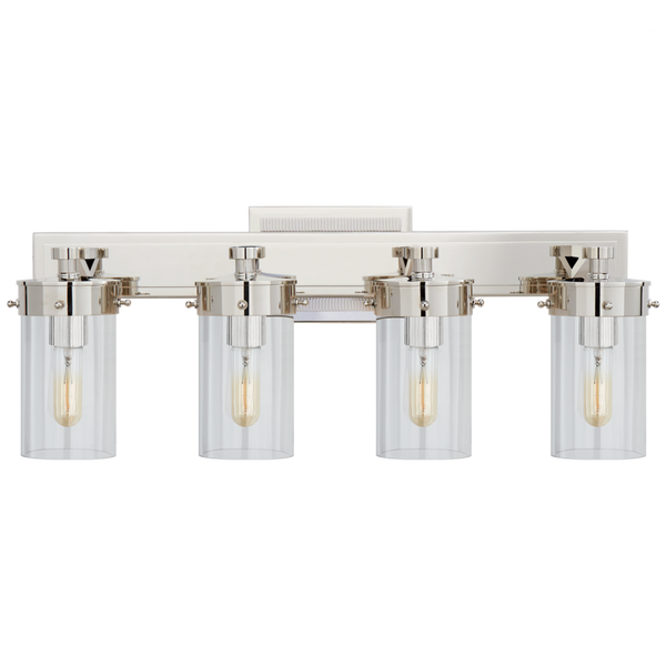 Bath Wall Sconce, 4-Light, Polished Nickel, 8"H (TOB 2316PN-CG CLV53)