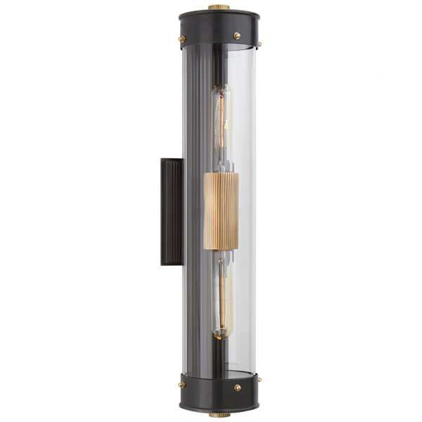 Bathroom Wall Sconce, 2-Light, Bronze, Antique Brass, Clear Glass, 21"H (TOB 2318BZ/HAB-CG CLX4U)