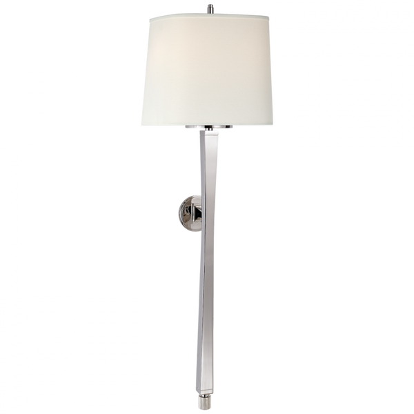 Sconce, 2-Light, Polished Nickel, Linen Shield Shade, 32.75"H (TOB 2741PN-L D06Q7)