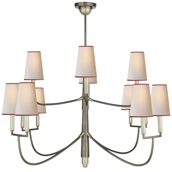 Chandelier, 12-Light, Antique Nickel, 48"W (TOB 5017AN-NP/RT 2D0CP)