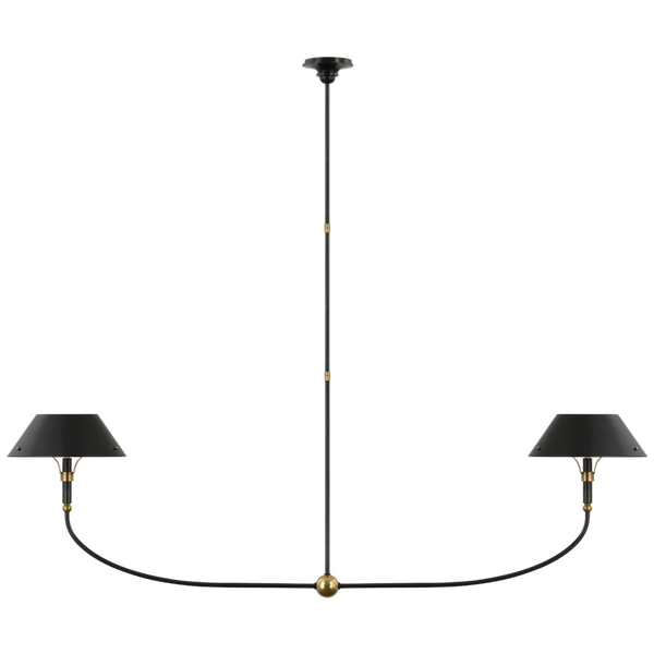 XL Linear Chandelier - Hand-Rubbed Antique Brass and Bronze