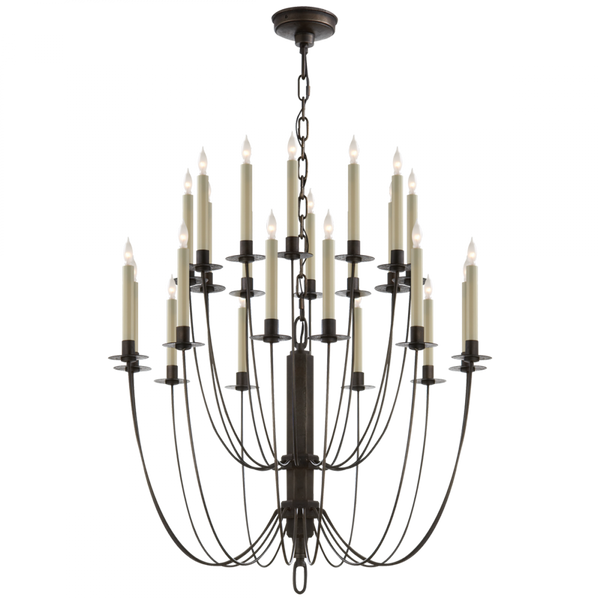 Chandelier, 24-Light, Aged Iron, 28.75"W (TOB 5205AI 2K0U1)