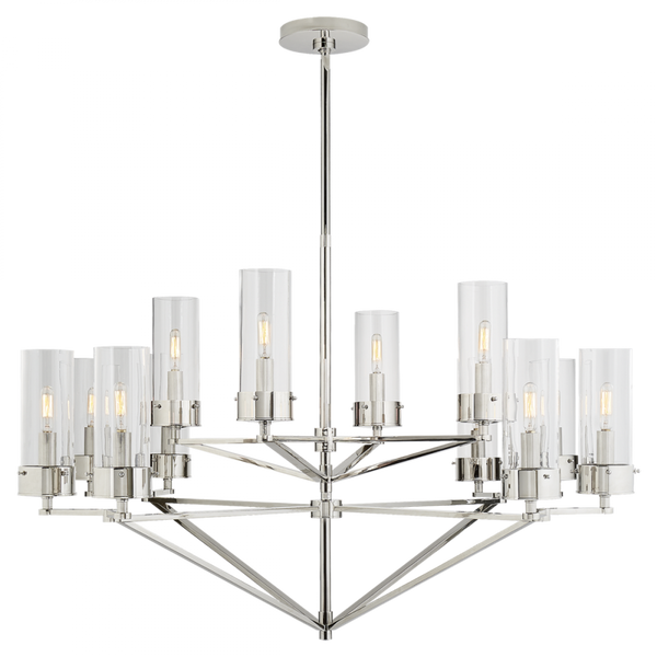 Chandelier, 12-Light, Polished Nickel, 45"W (TOB 5303PN-CG CLU74)